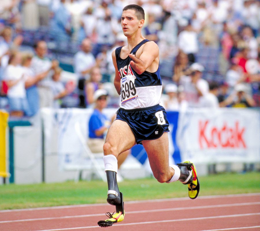 Tony Volpentest representing Team USA at the 1996 Paralympics in Atlanta